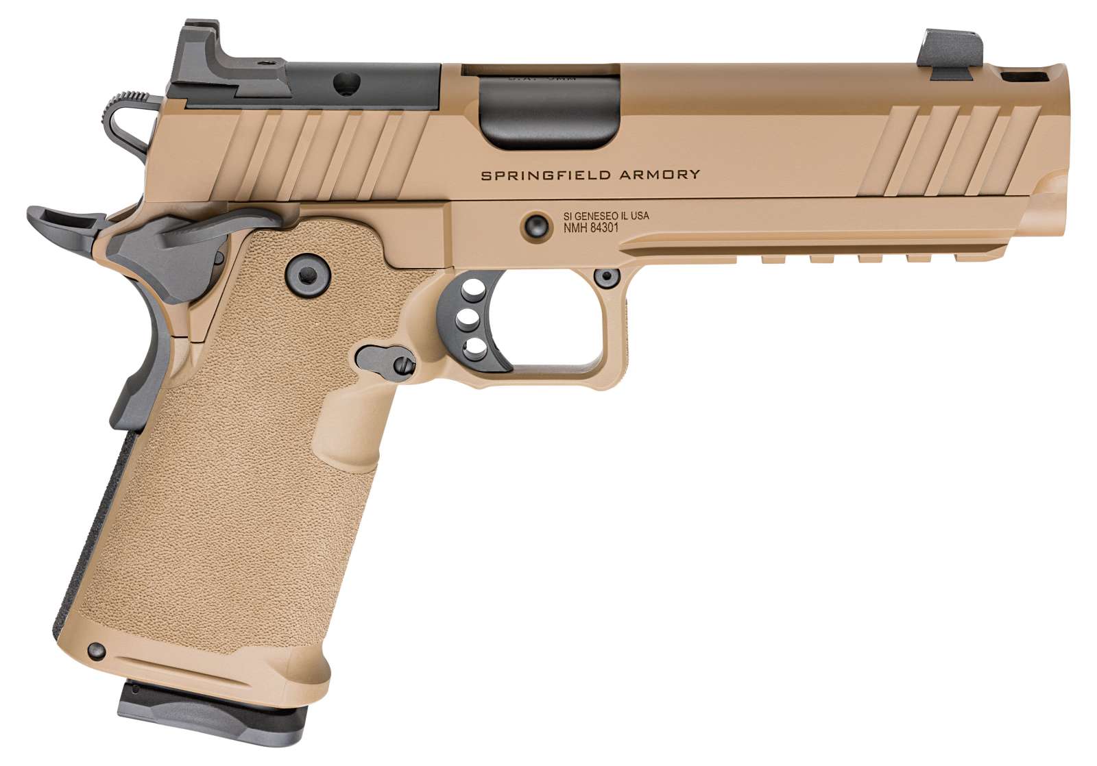 SPRINGFIELD ARMORY 1911 DS PRODIGY COMP COYOTE BROWN 9MM 5" 2-10RD MAGS